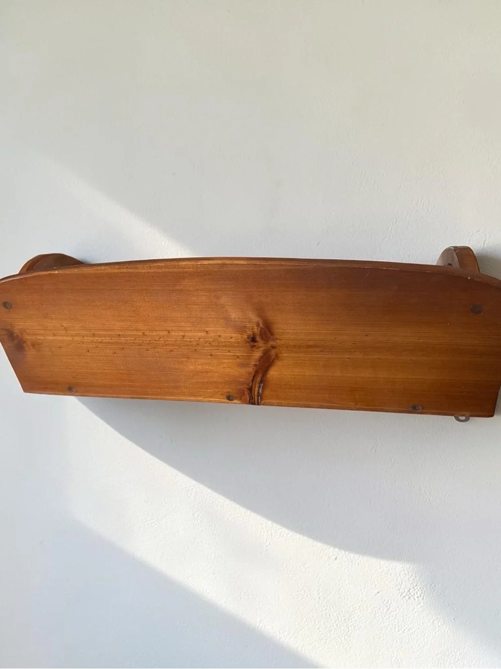 Handcrafted Carved Wooden Wall Shelf 22” Hummingbirds Birds Wood Display Shelf